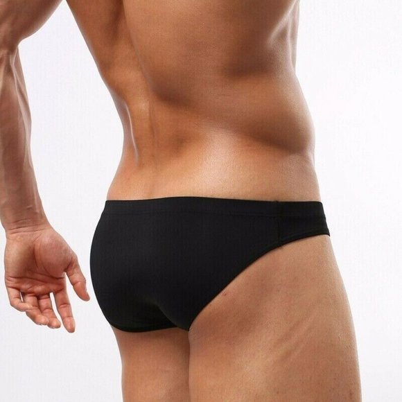 Brave Person Men's Swim Bikini Brief - Black (BP9791-BK) Contoured Pouch - Picture 13 of 13
